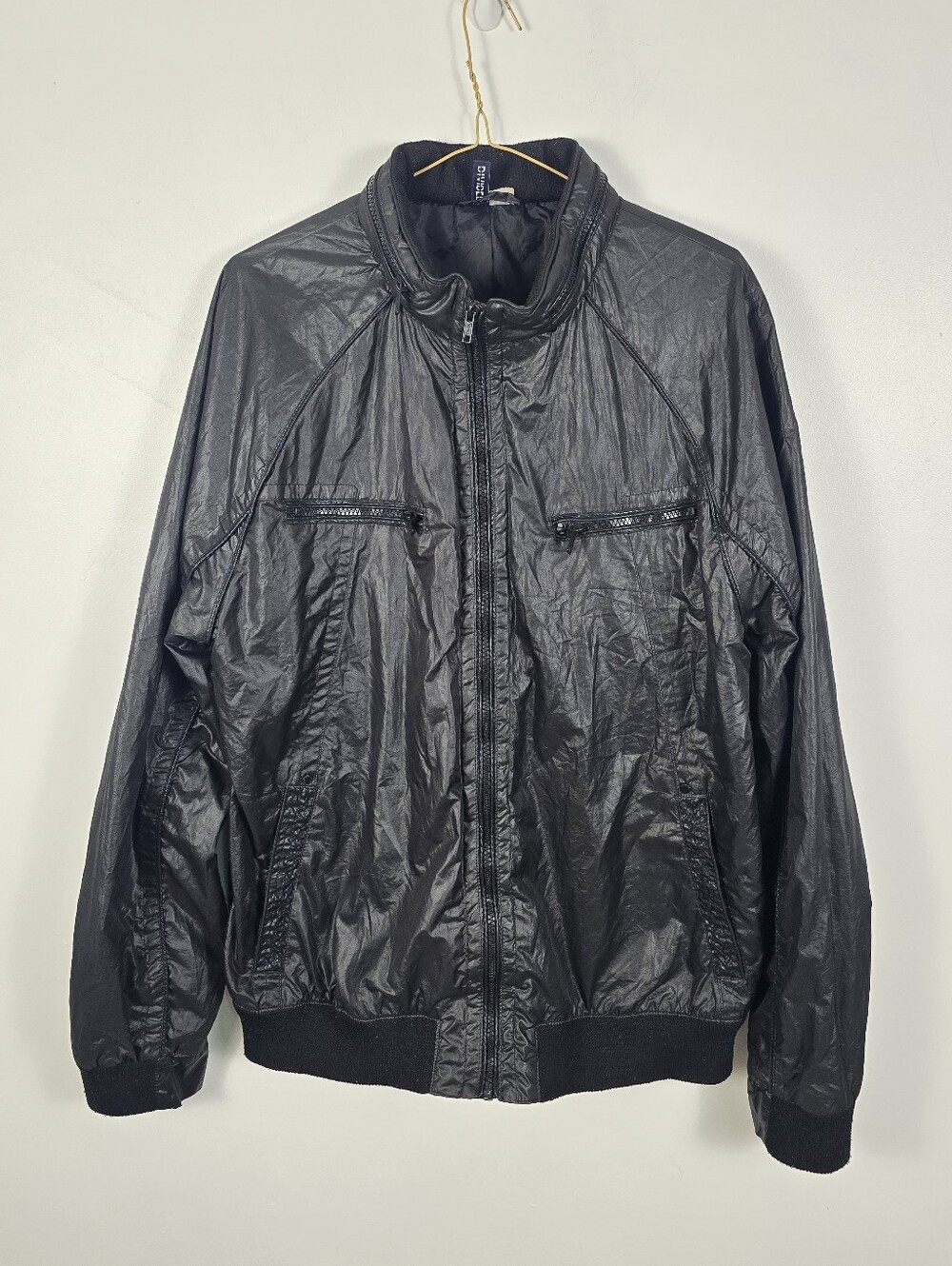 Black Bomber Windbreaker Jacket Women's XL Lightweight H&M Divided